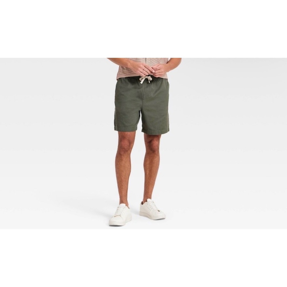 Goodfellow & Co Mens Vintage Pull-On Shorts Olive Green 7" Inseam Size M NWT